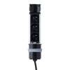 Bloc 3 prises 2PT escamotable 2 USB câble 15 m 16 A 230 V finition noir