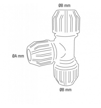 Té réduit à compression PP 40x32x40