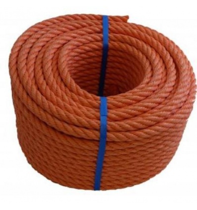 Cordage polypropylène coloris orange diamètre 14 mm en rouleau de 50 ml