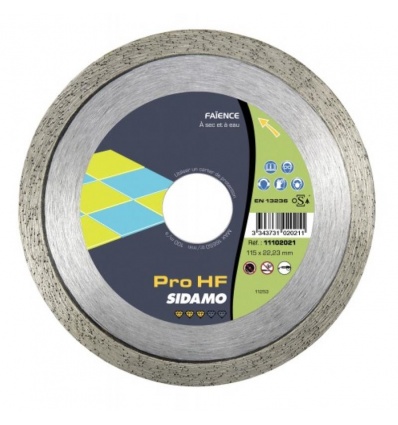 Disque à tronçonner diamant couronne continue Pro HF Ø 125 épaisseur 16 mm alésage 222 mm