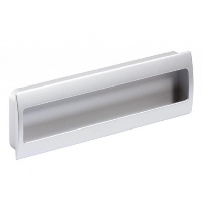 Poignée cuvette rectangle zinc finition alu 116 x 54 mm entraxe 96 mm Misnia