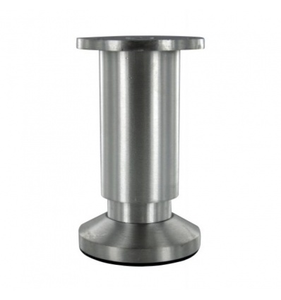 Pieds de meuble en aluminium rond Ø 38 mm hauteur 100 mm platine Ø 60 mm finition brossé