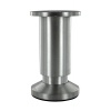 Pieds de meuble en aluminium rond Ø 38 mm hauteur 100 mm platine Ø 60 mm finition brossé