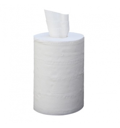 Bobine Ouate blanche Pure cellulose pour distributeur mini dévidage central 200 feuilles 195 x 25 carton de 12 bobines