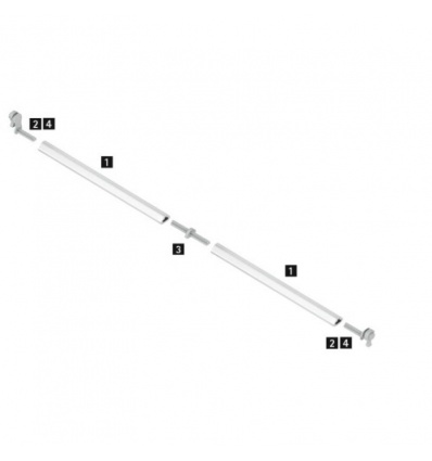 Assembleur pour barre de synchonisation Push to Open pour meubles de largeur suppérieur à 600 mm