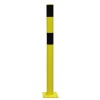 Poteau de protection acier avec platine Pot noir et jaune tube Ø 159mm hauteur 120 cm