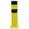 Poteau de protection acier avec platine Pot noir et jaune tube Ø 273mm hauteur 120 cm