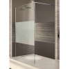 Paroi de douche ouverte Open 2 140 cm à verre sérigraphié et profilé aluminium brillant