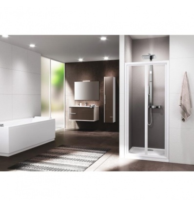 Paroi de douche plianteescamotable Riviera 20 S extensible 7884 cm Profilé blanc et verre transparent