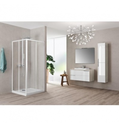 Accès dangle Riviera 2 0 A extensible 7779 cm Profilé blanc et verre granité