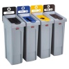 Station recyclage 4flux Décharge non recyclables NOIRPapier BLEUBouteilles plastet canettes JAUNEBiodéchets BRUN