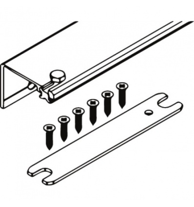 Equerre de raccordement Concepta raccordement des panneaux 2 portes longueur 650 mm