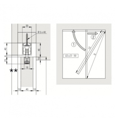 Ferrures pour portes coulissantes dintérieur en bois à galandage vantail de 100 kg Porta HMT Pocket kit complet 2m