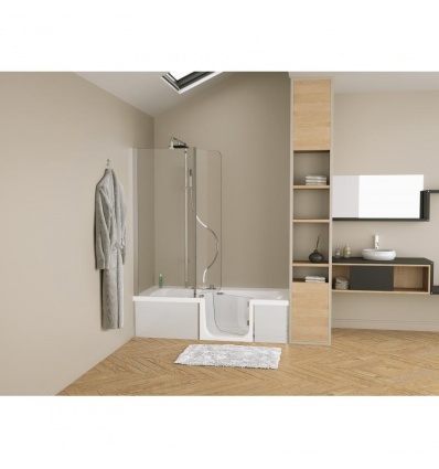 Baignoire Duo pack Design 3 170 X 75 cm blanche pour installation en niche et tête à gauche