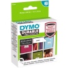 Étiquettes DYMO LW résistantes plastifiées blanc 25x54mm noir sur fond blanc rouleau de 161 étiquettes