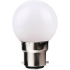 Lampe LED Sphérique B22 1 W dépolie blanche