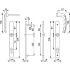 Béquille double sur plaque étroite entraxe 70195 mm ligne Atlanta clé I finition aspect inox porte 5867