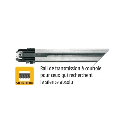 Rail pour porte de garage courroie 2,90m en 2 parties Somfy