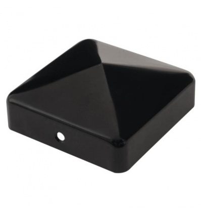 Chapeau pyramide pour poteau bois section 70 mm finition noire