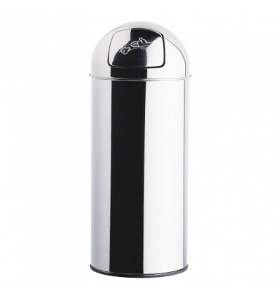 Poubelle grand volume avec trappe Push 45 litres coloris inox