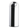 Poubelle grand volume avec trappe Push 45 litres coloris inox