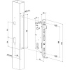 Serrure à encastrer Sixtylock tout inox coffre de 57 axe à 40 carré 8 mm pour profil de 60 mm