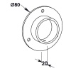 Naissance à platine inox poli brillant pour tube Ø 40 mm