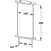 Entretoise droite profil 100 mm Aluminium laqué gris Hauteur 200 mm Fixations haute platine vis et basse