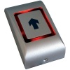 Bouton tactile en applique couleur gris avec signal sonore buzzer et éclairage rouge au repos et vert lors de louverture de porte 1 contact NONF Alimentation 12 VCC Dimensions L 51 x H 92 x P 25 mm