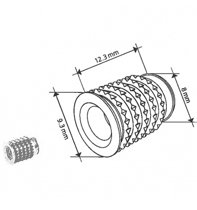 Insert laiton pour Cabinéo 8 M6