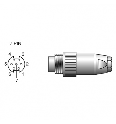 Connectique électrique Migatronique fiche ronde 7 pôles BX0486 pour focus MIG301 et MIG302 Référence TFT758