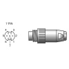 Connectique électrique Migatronique fiche ronde 7 pôles BX0486 pour focus MIG301 et MIG302 Référence TFT758