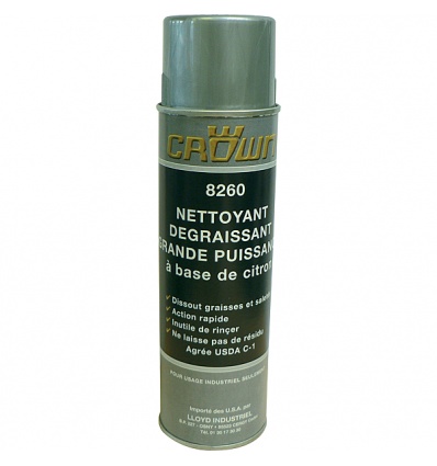 Aérosol Crown 8260 nettoyant dégraissant grande puissance 650 ml