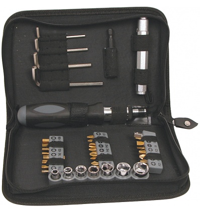 Trousse de 38 pièces titanium compact embouts tournevis à cliquet