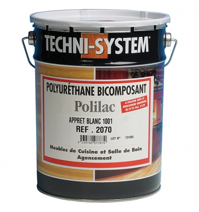 Apprêt polyuréthane blanc pour laquage mobilier et meubles intérieurs en 1 litre