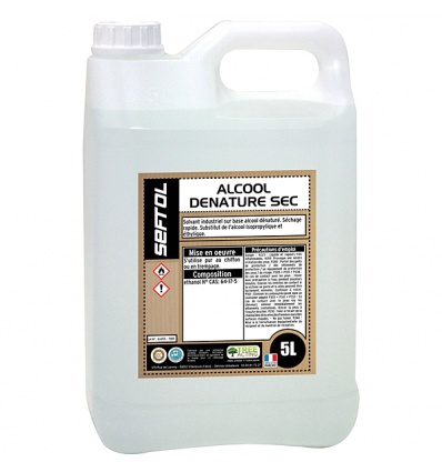 Alcool denature sec séchage rapide en 5 L