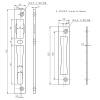 Jeu de 3 gâches anodisé argent haut bas et centrale avec trous de fixation désaxés pour les serrures des séries 6370 ou 6470 Kit de gâches hautbas 1 gâche centrale N 2839101AK