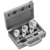 Coffret de 6 scies trépan en 22 29 35 44 51 et 65 mm 1 adaptateur Power Change 2 forets de centrage HSSG