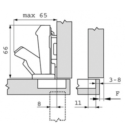 Charnière CLIP TOP ouverture 170 Blum grand coude à visser CH71655