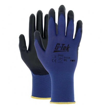 Gant tricoté nylon bleu jauge 18 enduction polyuréthane noir Screen Touch 33E118 Taille 11