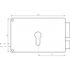 Coffre monopoint Heracles en applique pour cylindre européen horizontal fouillot gauche doré