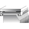 Profil dossiers suspendus sous tablette de 2ml alu anodisé argent