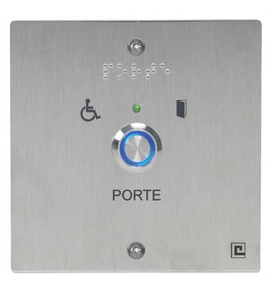 Bouton poussoir sur plaque inox loi PMR Héraclès PL80NFLH