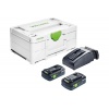 Set énergie Festool SYS3 ENG 18V 2x40TCL6 2 batteries 4 Ah chargeur 18 V coffret SYSTAINER 3