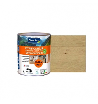 Vitrificateur parquet environnement, incolore mat, bidon de 1 litre