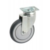 ROULETTE GRISE PLATINE RECTANG100MM PIVOTANTE