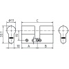 Cylindre européen aveugle Abus 70 mm TITALIUM 0050332