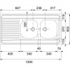 EV INOX POS 140X60 2CEG SPE MAL