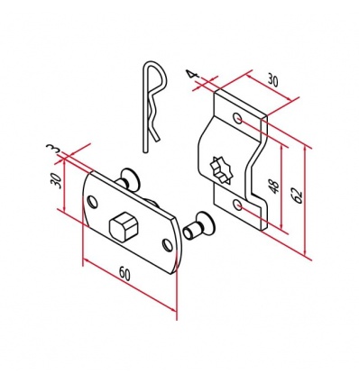 Kit support carré 10 mm pour moteur Ø 45 mm Cherubini