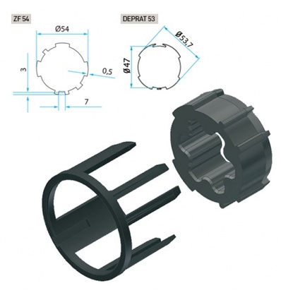 Adaptateurs pour moteurs Ø 45 mm Cherubini